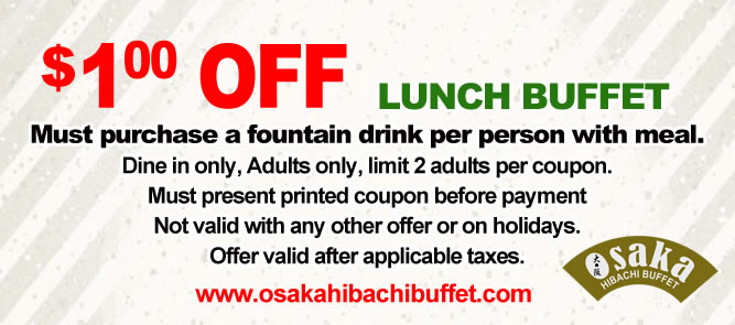Hibachi best sale buffet coupon